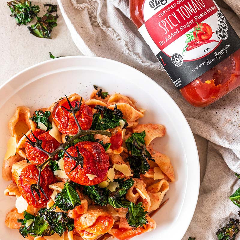 Spicy Tomato, Ricotta & Crispy Kale Conchiglie Ozganics Australia